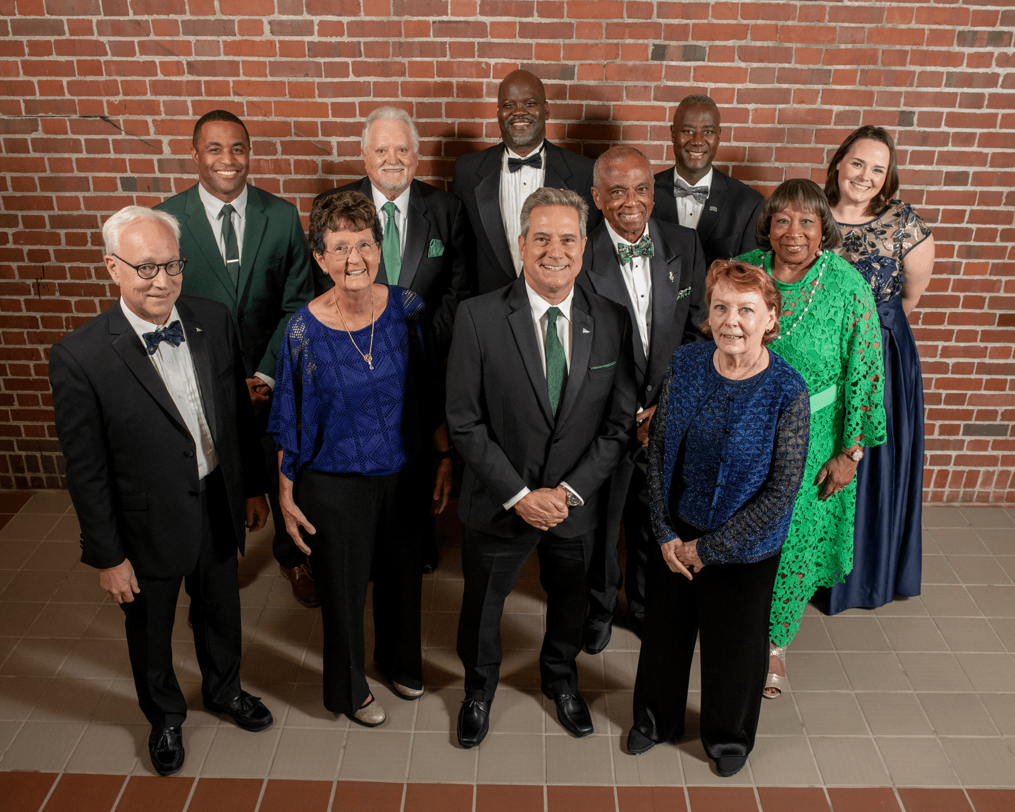 Ohio University President Hugh Sherman celebrates with some of the 2022 Alumni Award recipients. 