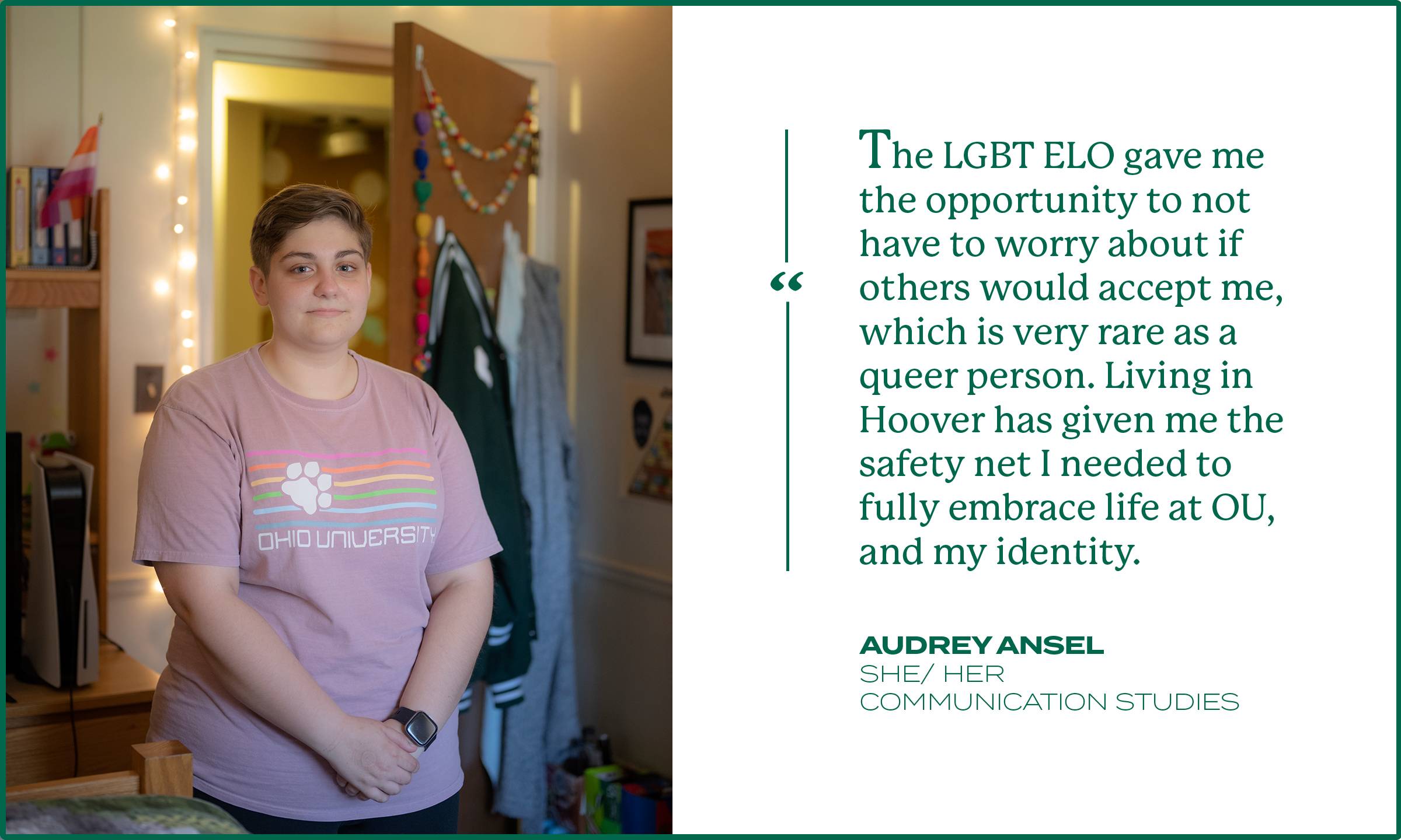 Audrey Ansel (she/her) is a communications studies major