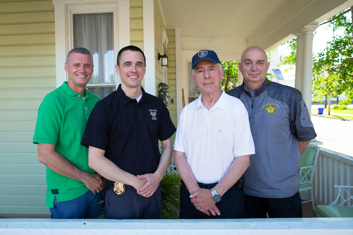 Law enforcement advisors from left: Lieutenant Hoskinson, Lieutenant Ryan, Commander Malawista, and Captain Maynard