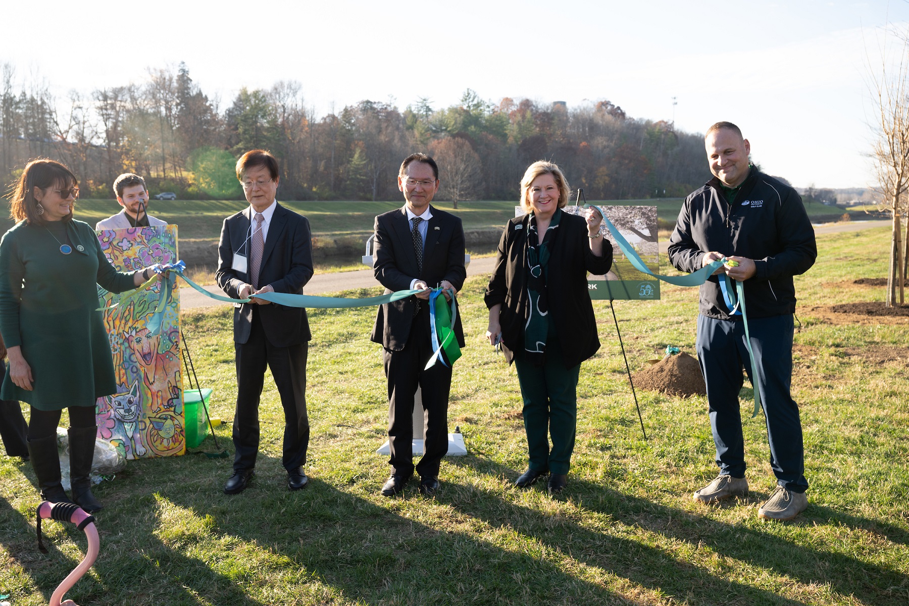 OHIO and Chubu University officials are shown during the ribbon cutting ceremony