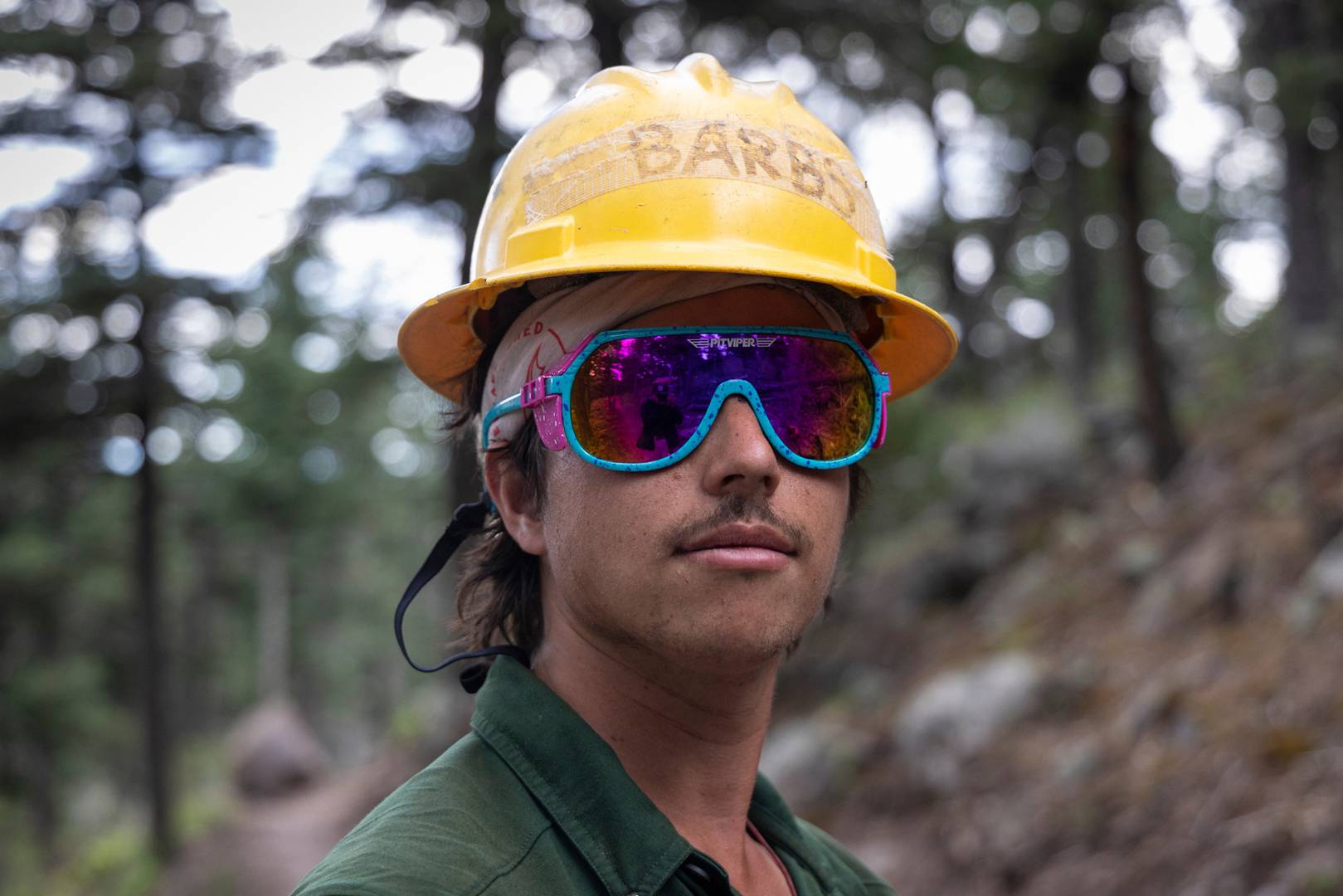 Camper Conservationist Zack Saderup poses for a portrait near Crater Lake staff camp at Philmont Scout Ranch in Cimarron, N.M., on July 19, 2022.