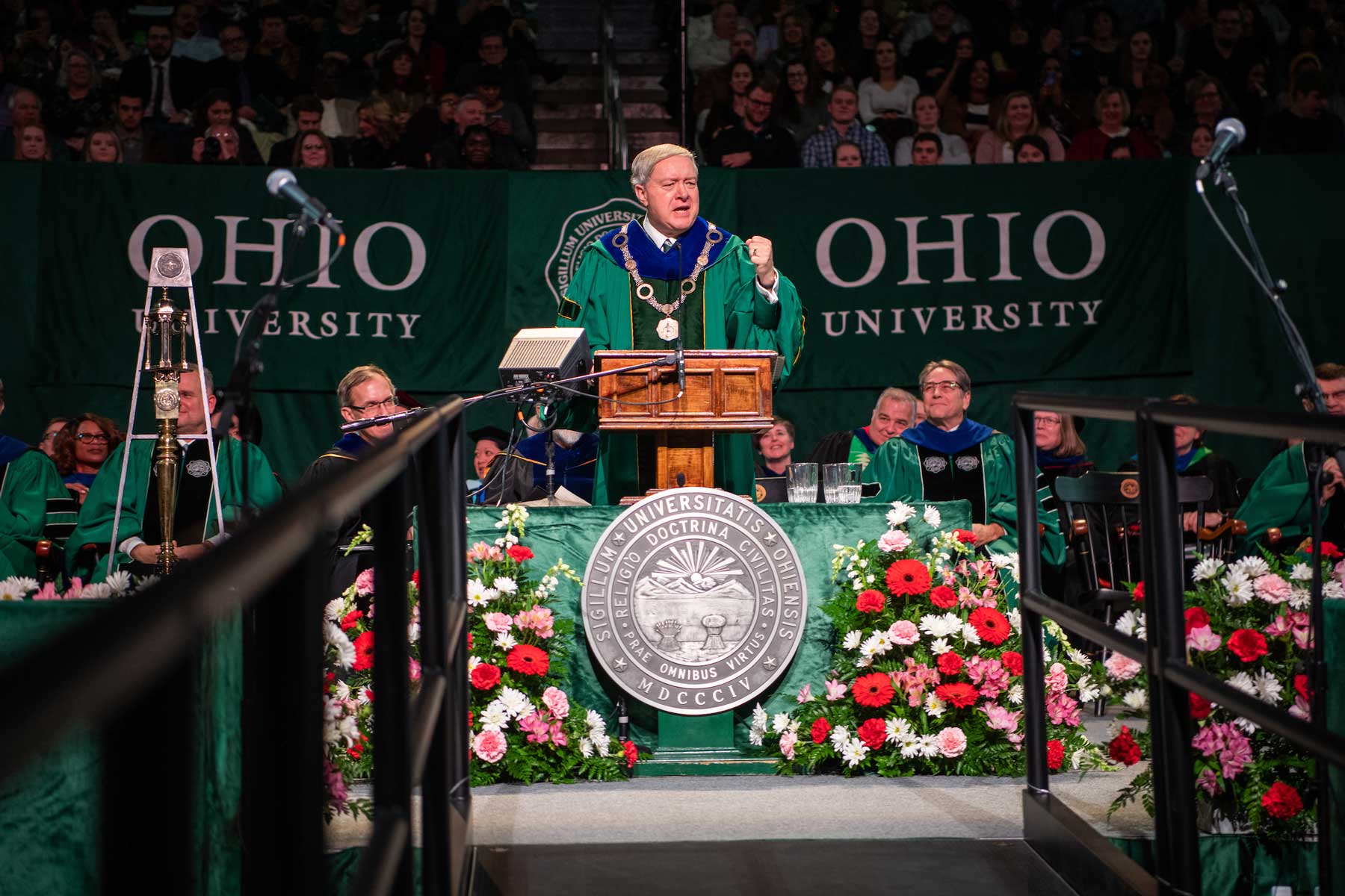 President M. Duane Nellis delivering a speech at 2019 Fall Commencement