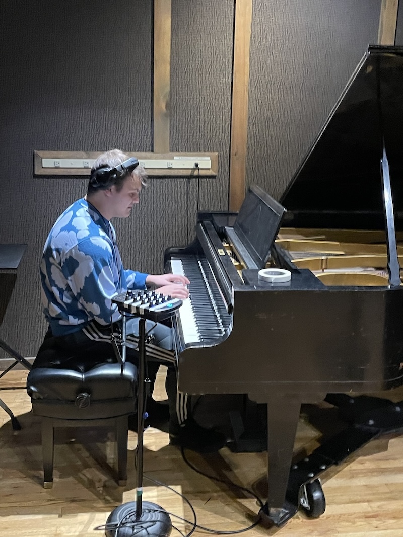 A student plays piano