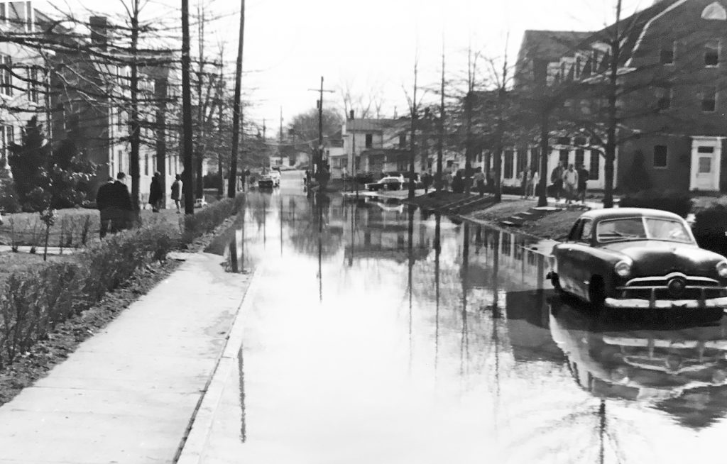 Bottom of Jeff Hill, 1968 flood, Athens Ohio
