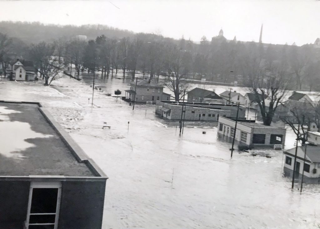 Flood street, 1964 flood, Athens Ohio