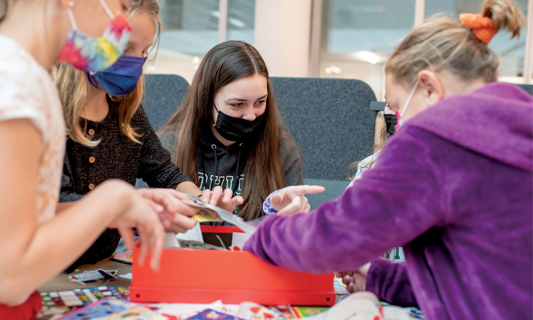 Students in the College of Health Sciences and Professions’ Family Studies’ Child-Life program have been supporting young children at the vaccine clinics.