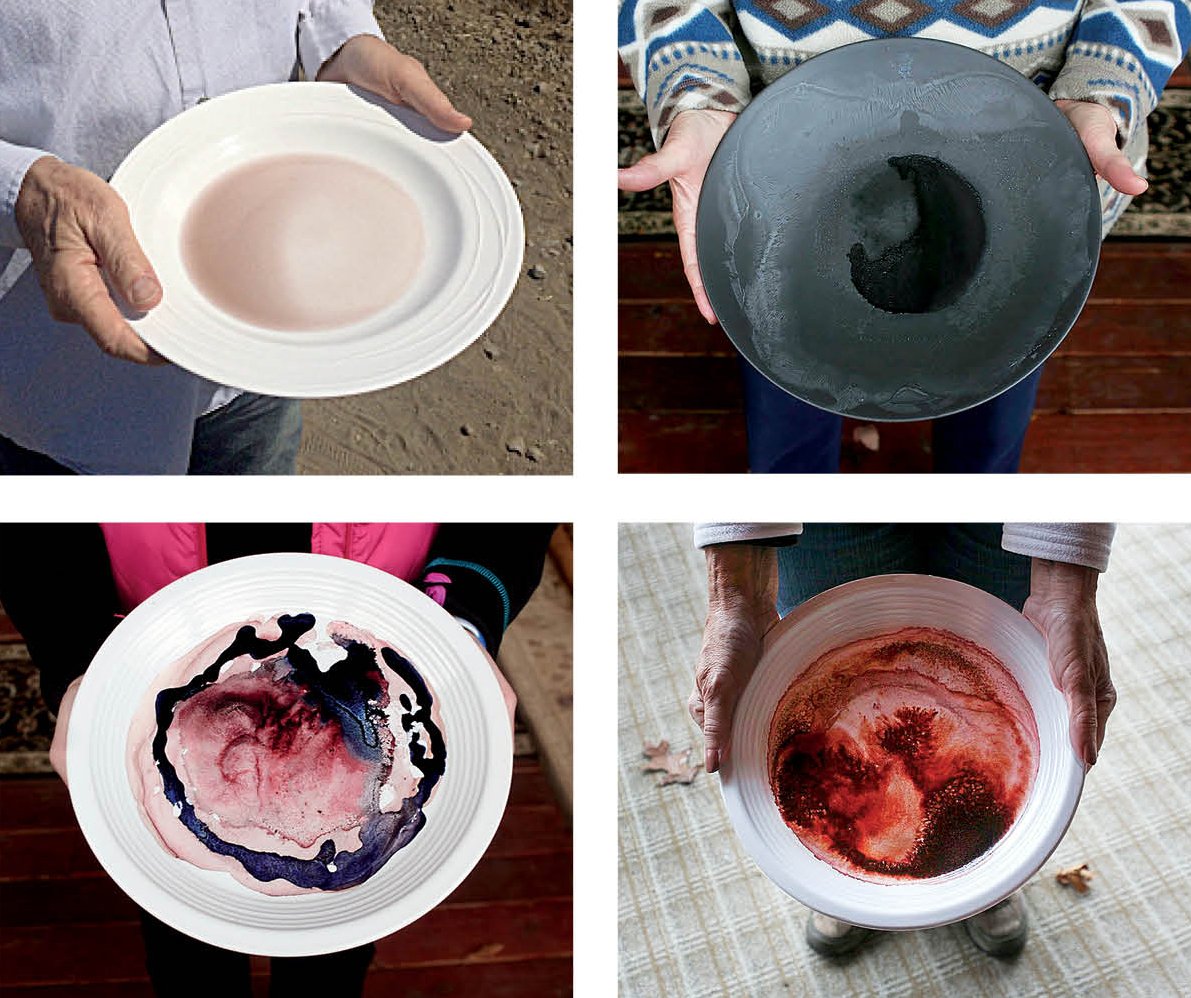 bowls of evaporating water
