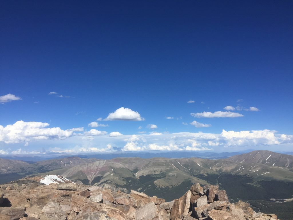 clear blue sky over mountains