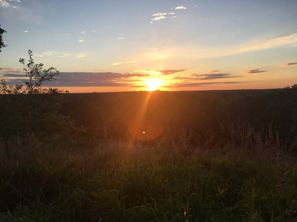 sunset over the mountains