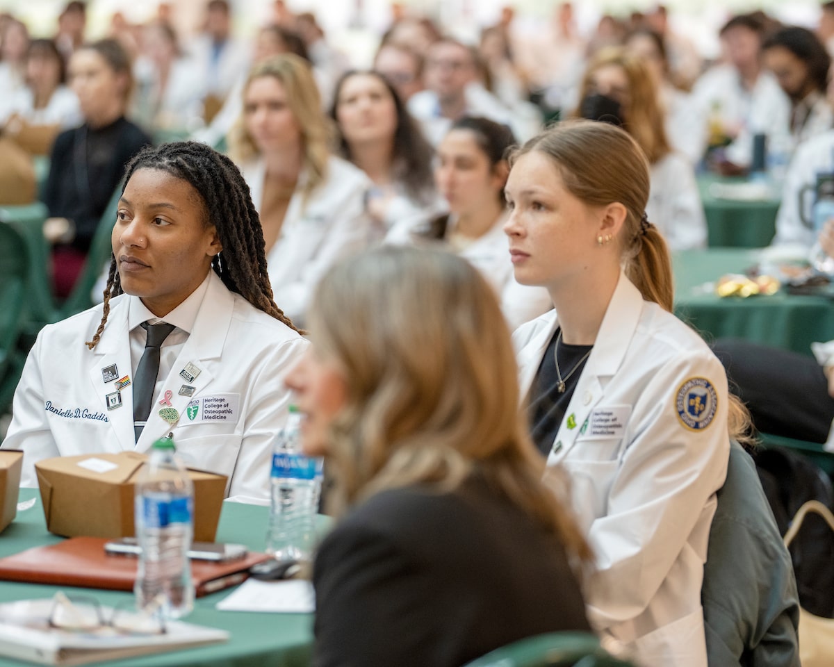 OHIO medical students listen to Dr. Amy Acton speak in March 2024.