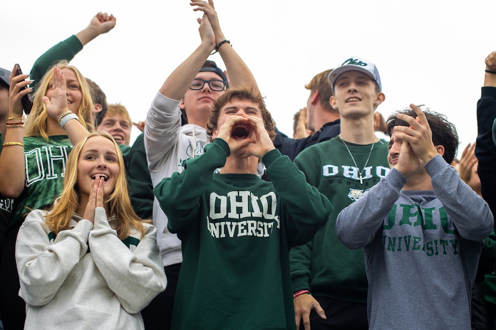OHIO fans cheer for the Bobcats in Peden Stadium