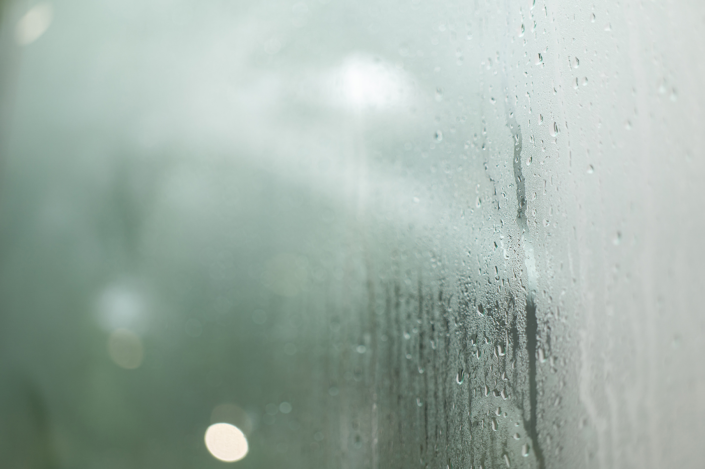 Condensation on a window demonstrating humidity.