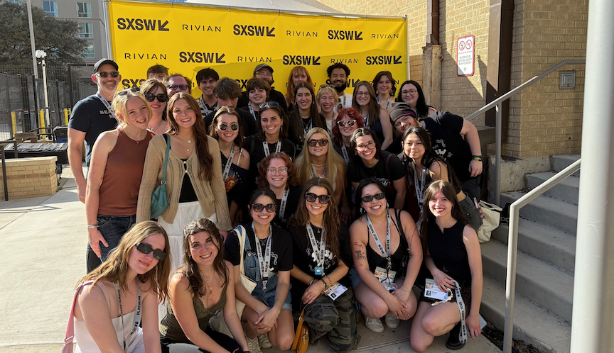 Students pose for photo at SXSW event