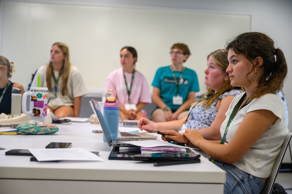Students working at table