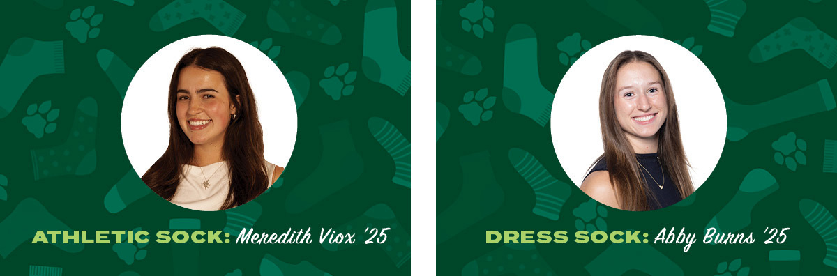 OHIO students Meredith Viox '25 and Abby Burns '25 are the inaugural Socktober designers