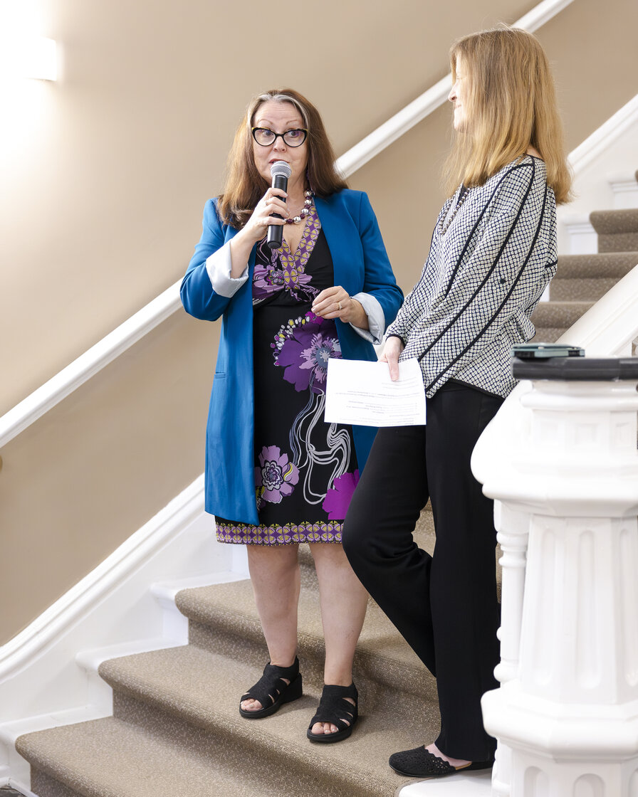 Dean Roxanne Schroder-Arce and Kennedy Museum of Art Director Sandra Harris