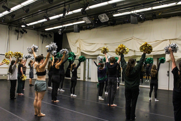 Students dance in studio