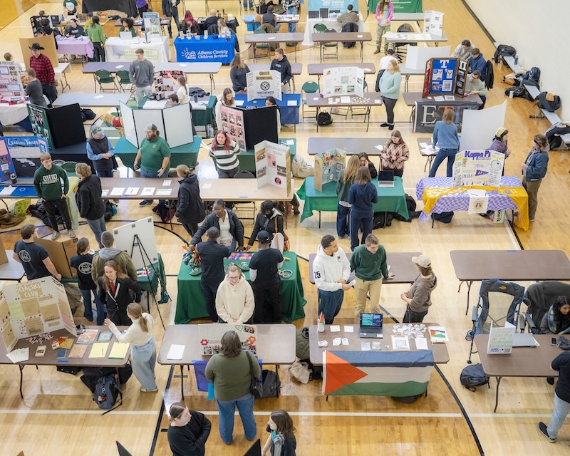 Overhead view of the spring involvement fair