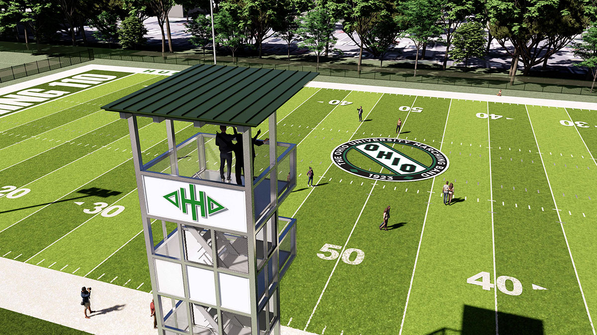 A rendering of the new Marching 110 practice field