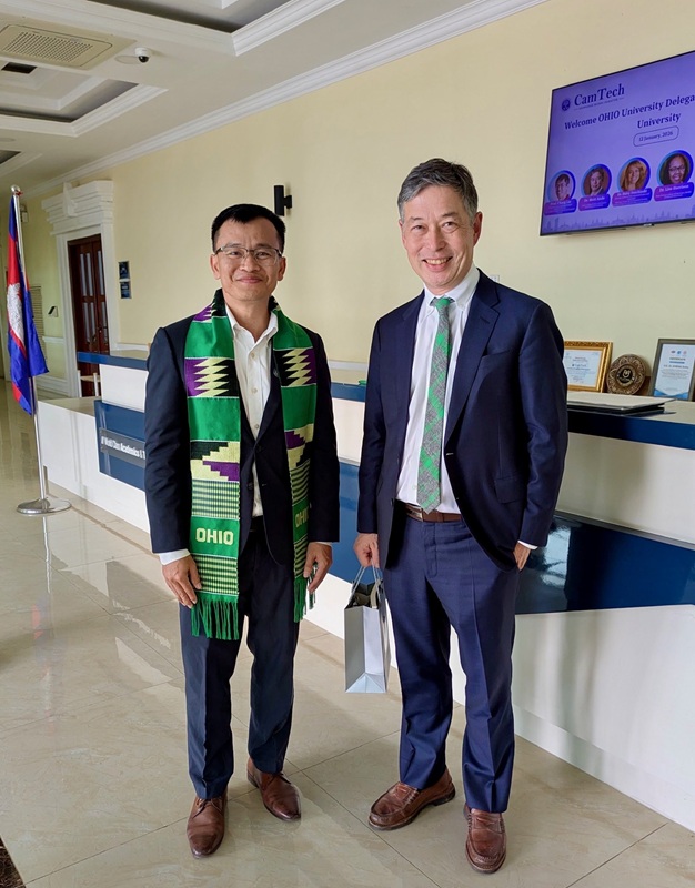 CamTech President Dr. Sothy Khieng and College of Arts and Sciences Dean Matthew Ando