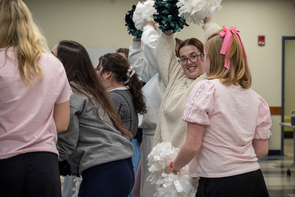 A member of OU Sparkles at practice.