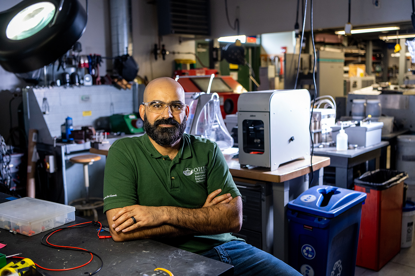OHIO Assistant Professor Yahya Al-Majali sits in his lab.