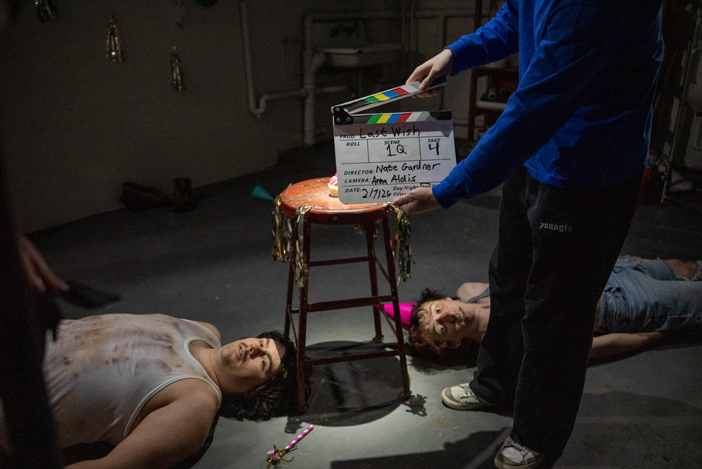 Students on a film set