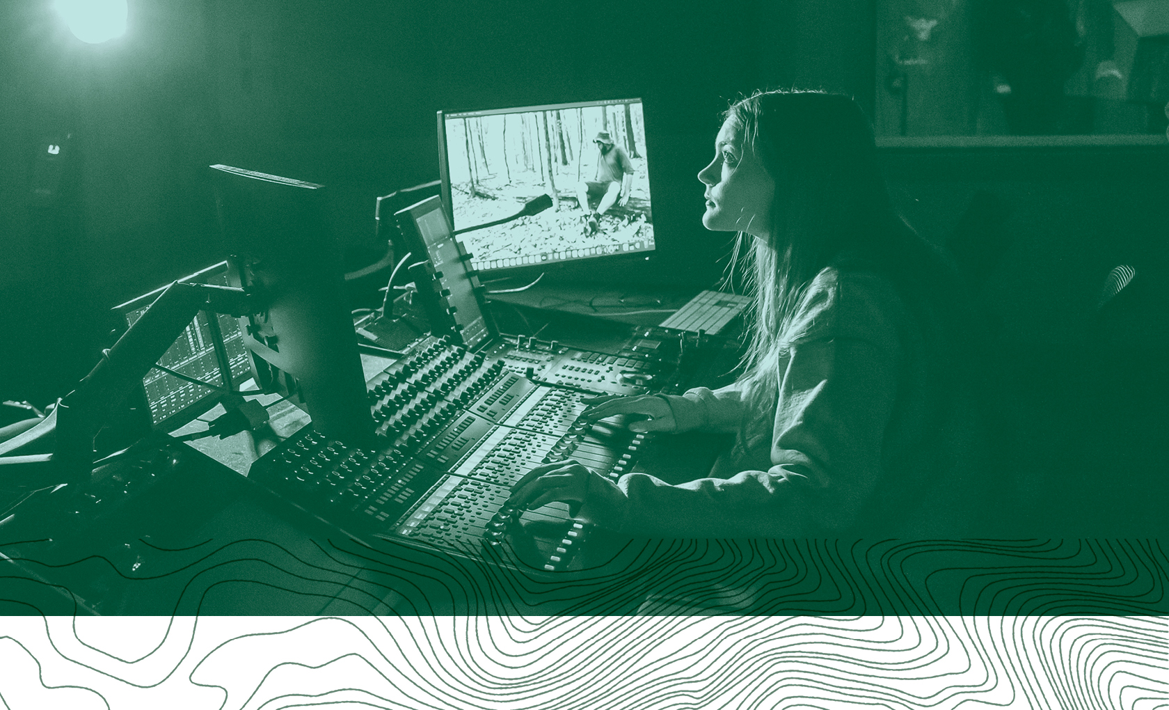 Students in the Scripps College of Communication gain hands-on experience with audio editing in the School of Media Arts & Studies.