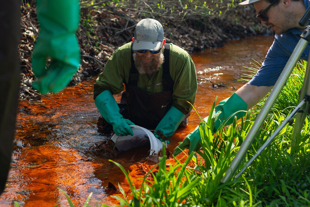 John Sabraw in acid mine drainage waters