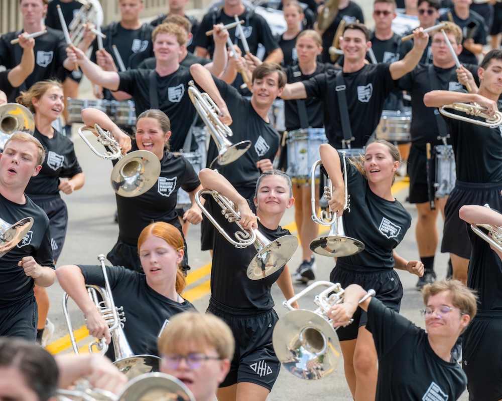 The Marching 110 plays their way up Richland Avenue