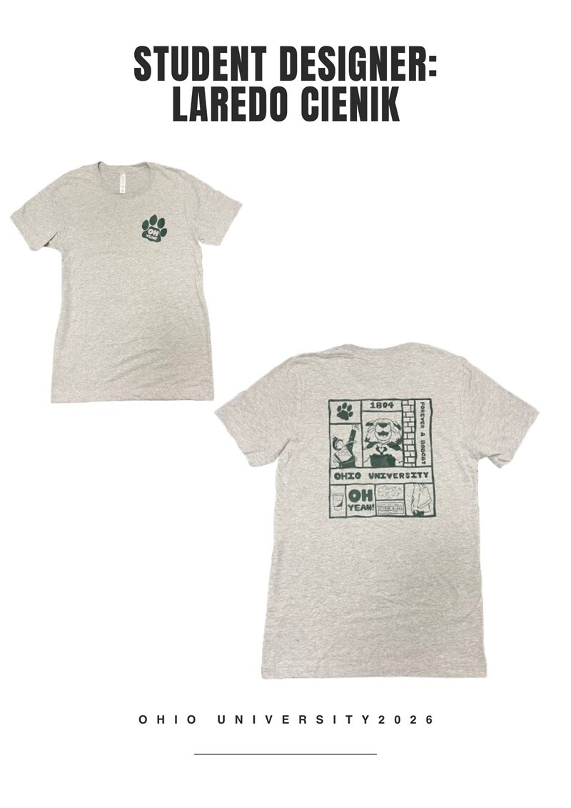 The front and back of the OU Icon shirt by Student Designer Laredo Cienik
