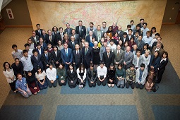 Ohio University and Chubu University representatives pose for a group photo during a fall 2017 visit.