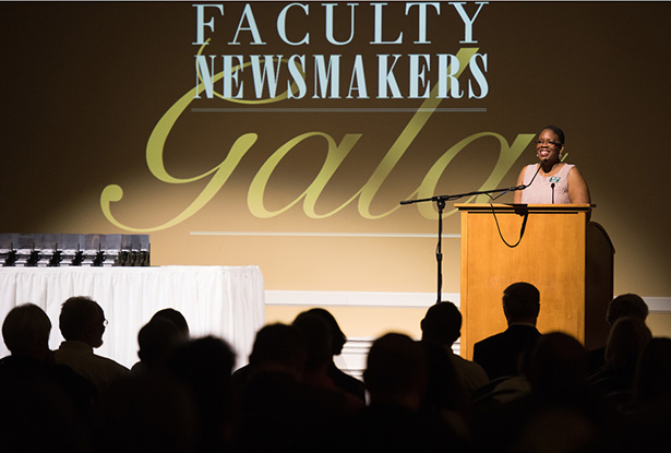 Chief Marketing Office Renea Morris welcomes everyone to this year’s Faculty Newsmakers Gala.