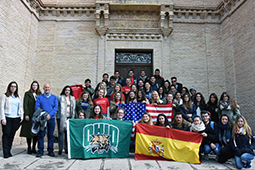 Ohio University students who participated in the last Spring Semester in Toledo, Spain Program pose for a photo during the program.