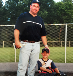 Doug Pollock and Zack Pollock in the T-Ball days