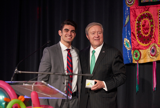 Ohio University President M. Duane Nellis poses for a photo with Austin McClain who was selected by Ohio Gov. John Kasich to serve as a student trustee on OHIO’s Board of Trustees.