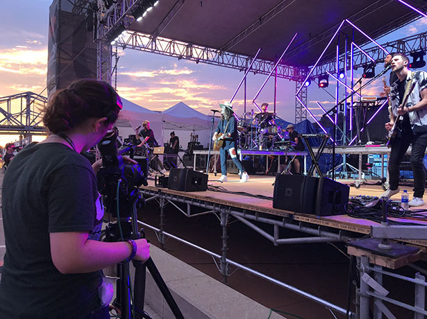 Even concert goers seated far from the stage get a close-up view, thanks to the live projection video created by students in Ohio University Southern's Electronic Media Program.