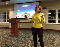 Sara Safari delivers Ohio University’s 2018 Women’s History Month keynote speech March 1 in Nelson Commons.