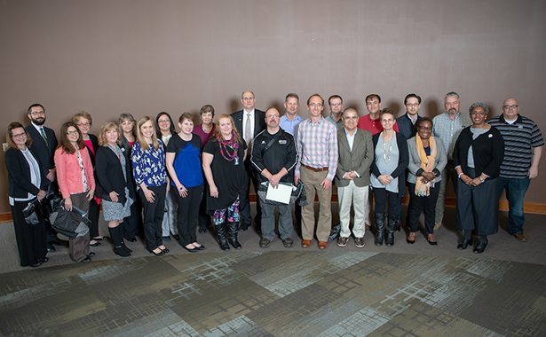 Pictured are some of the 50 OHIO administrators honored for 10 years of service to Ohio University.