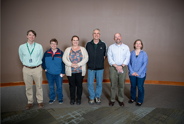 Pictured are six of the 22 OHIO administrators honored for 15 years of service to Ohio University.