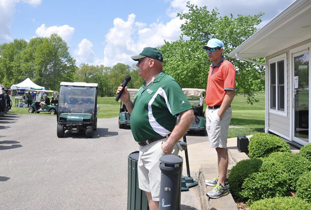 Bill Willan, executive dean for Regional Higher Education at Ohio University, welcomes golfers to the 15th Annual Bernard L. Edwards Memorial Golf Tournament.