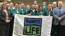 CHSP proud to fly Donate Life flag