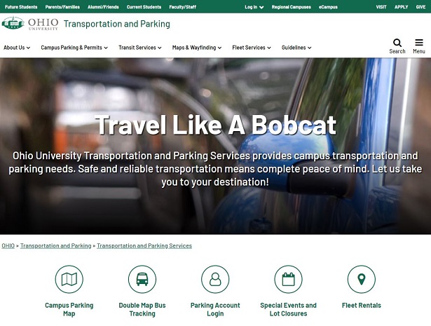 Transportation and Parking Services homepage