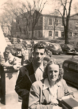 Nora and John on campus in 1940s.