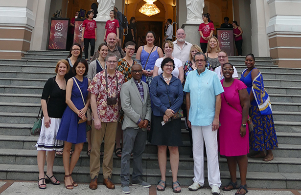 2019 Global Connections group standing in front of the Saigon Opera House in Ho Chi Minh City, Vietnam