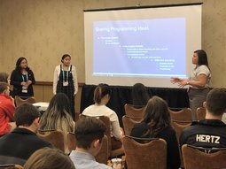 Students Rosa Aviña, Aurora Santiago Flores and Shelby Gerwin presented “Programming With A Purpose,” which focused on universities holding successful programs for multicultural Greek organizations, according to Aviña.
