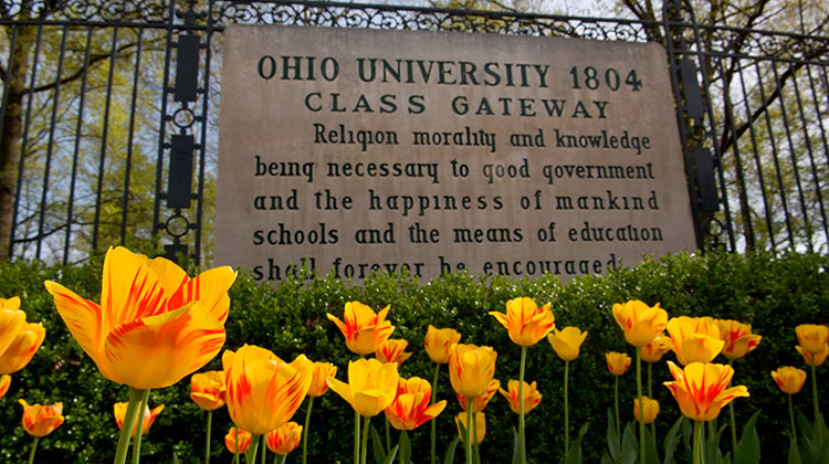 Inscribed on Ohio University’s Class Gateway is Article III of the Northwest Ordinance of 1787. In 1804, this promise, enacted by our nation’s founders, gave birth to Ohio University, the first university established in the newly settled American territory. It’s a promise that stands at the heart of Ohio University’s mission and is a source of inspiration to students, educators, leadership and generations of visionary donors, including those featured in the 2019 Annual Report on Giving, whose philanthropy not only supports but also endorses an OHIO education. Photo courtesy of University Communications and Marketing