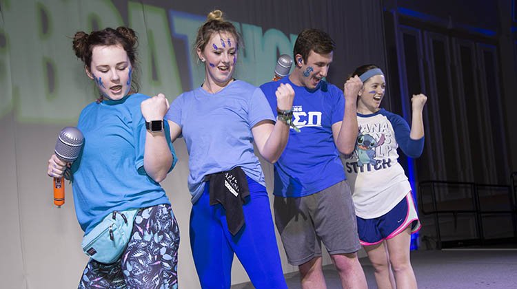 OHIO students teach BobcaThon participants line dances during the organization’s 2017 dance marathon. This year’s BobcaThon 12-hour dance marathon will be held Feb. 16.