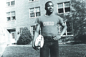 After graduating from Ohio University, Roderick J. McDavis, BSED ’70, pictured here as a first-year OHIO student, went on to earn a master’s degree from the University of Dayton and a doctoral degree from the University of Toledo. He served in teaching and administrative roles at the University of Florida, the University of Arkansas, and Virginia Commonwealth University where he was provost, vice president for academic affairs and a professor of education. In 2004, he was named Ohio University’s 20th president, becoming only the second alumnus to lead the University and OHIO’s first black president. Dr. McDavis retired from Ohio University in February 2017 and is now the managing principal of executive search firm AGB Search.