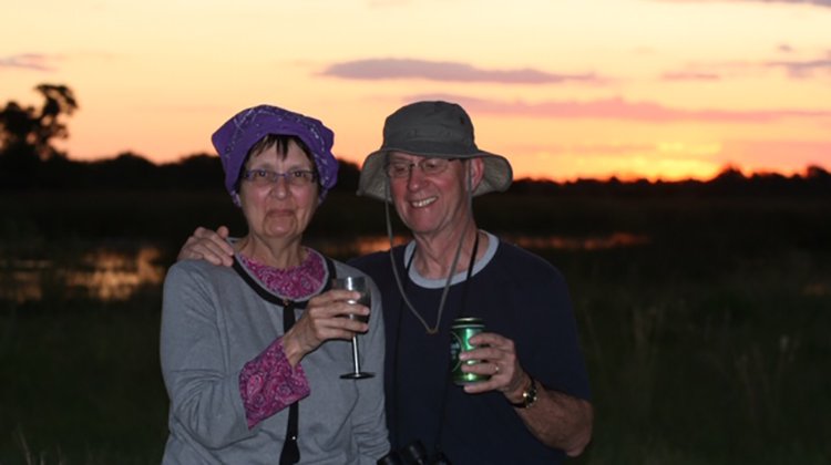 Dr. Wayne Pletcher, BS ’66, and his wife, Dr. Carol Pletcher, are pictured on a trip to Botswana.